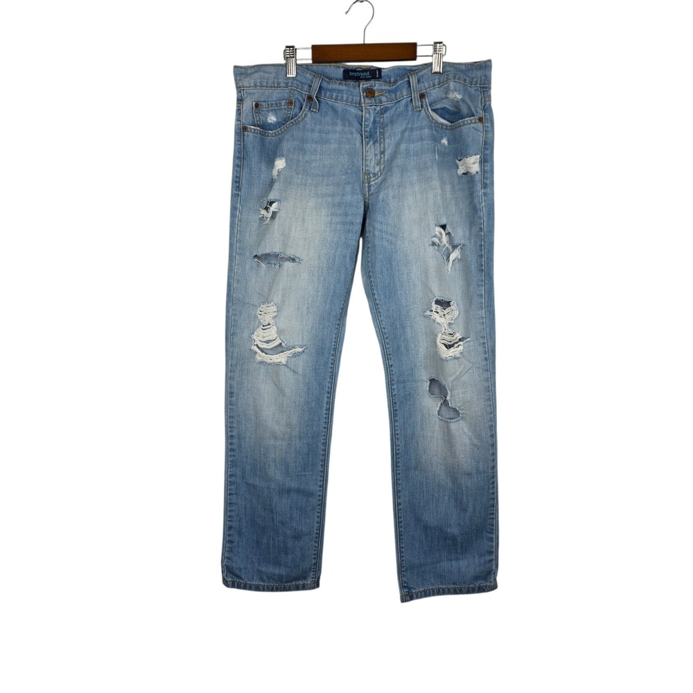 Levis 513 Boyfriend Jeans Juniors 11 Cotton Distressed Grunge Y2K Light Wash